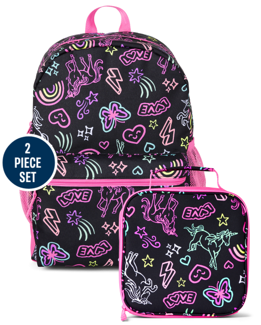 Girls Doodle Backpack 2-Piece Set