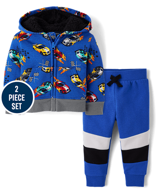 Baby And Toddler Boys Racecar Fleece 2-Piece Outfit Set