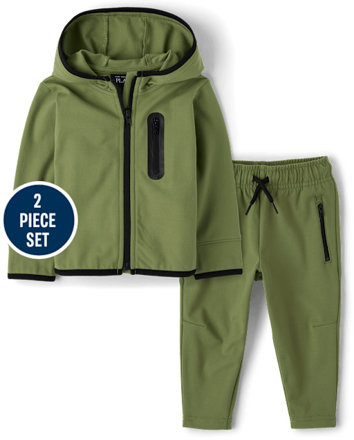 Baby And Toddler Boys Zipper 2-Piece Outfit Set