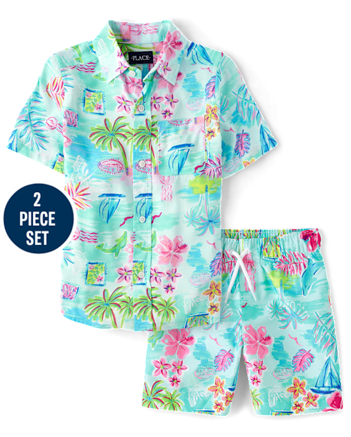Boys Tropical 2-Piece Cabana Set