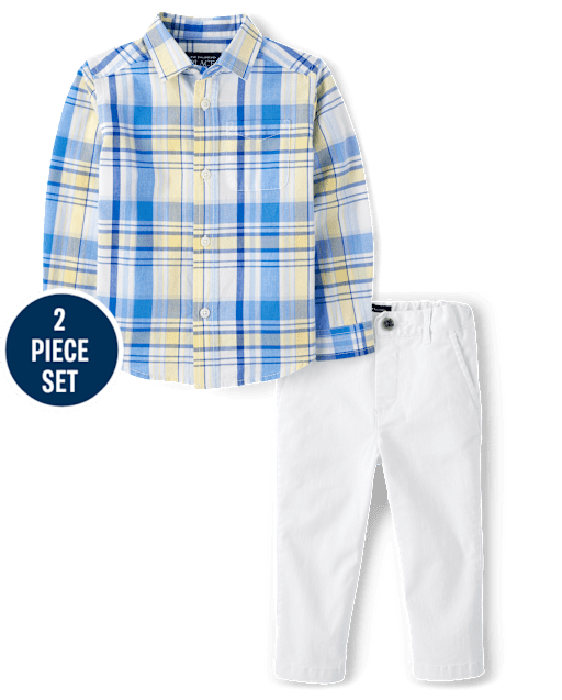 Baby And Toddler Boys Dad And Me Plaid 2-Piece Outfit Set