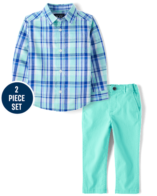 Baby And Toddler Boys Dad And Me Plaid 2-Piece Outfit Set