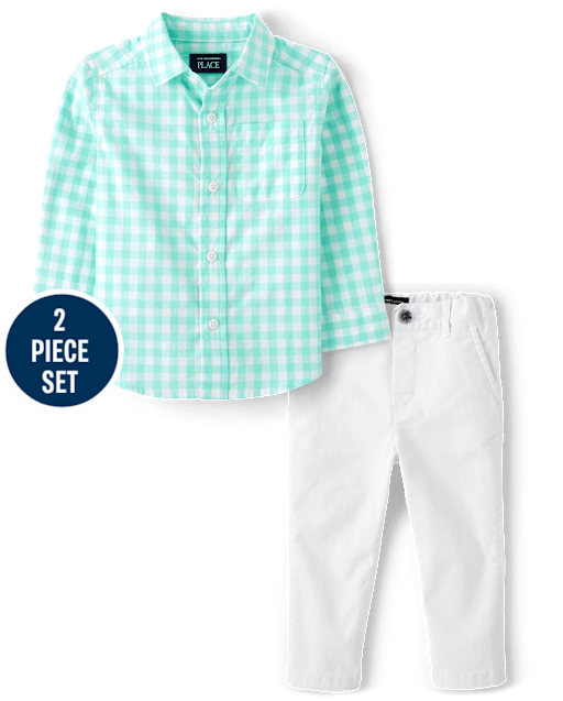 Baby And Toddler Boys Gingham 2-Piece Outfit Set