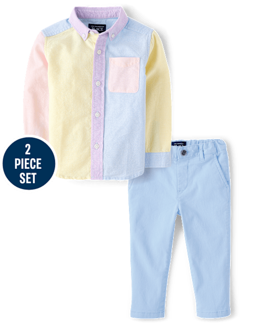 Baby And Toddler Boys Colorblock 2-Piece Outfit Set