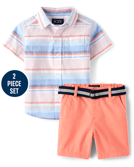 Baby And Toddler Boys Striped 2-Piece Outfit Set