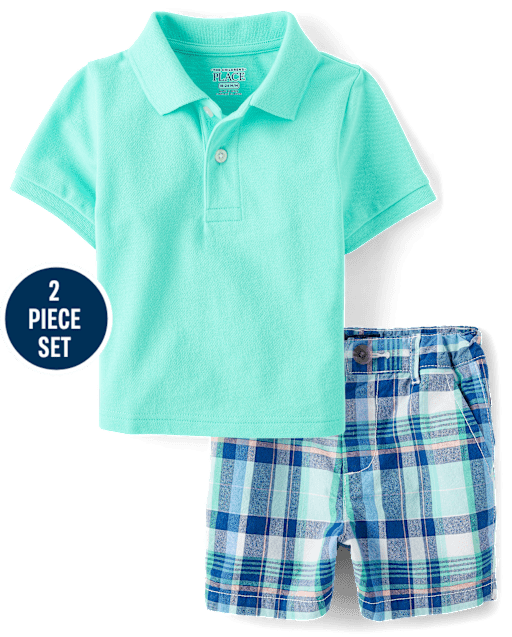Baby And Toddler Boys Plaid 2-Piece Outfit Set