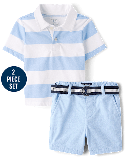 Baby And Toddler Boys Striped 2-Piece Outfit Set