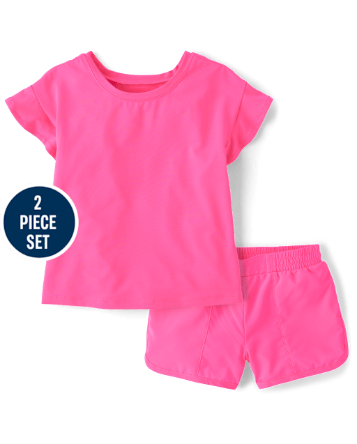 Toddler Girls Quick Dry 2-Piece Outfit Set