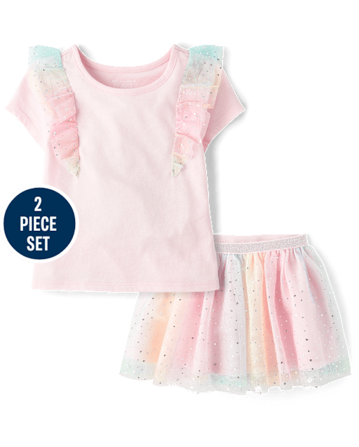 Toddler Girls Rainbow 2-Piece Outfit Set