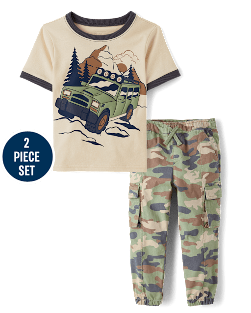 Baby And Toddler Boys Vehicle 2-Piece Outfit Set
