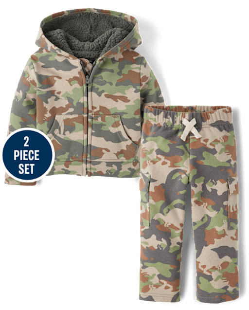 Baby And Toddler Camo Premium Fleece 2-Piece Outfit Set