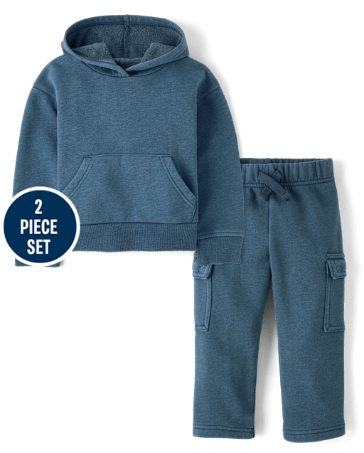 Baby And Toddler Garment Dyed Premium Fleece 2-Piece Outfit Set