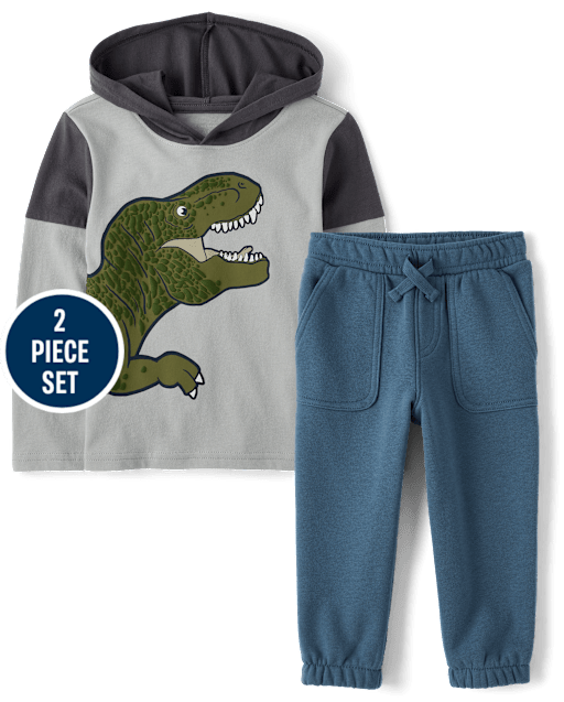 Baby And Toddler Boys Dino 2-Piece Outfit Set