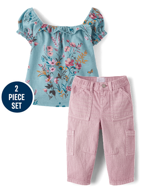 Toddler Girls Floral 2-Piece Outfit Set