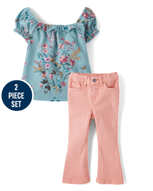 Toddler Girls Floral 2-Piece Outfit Set