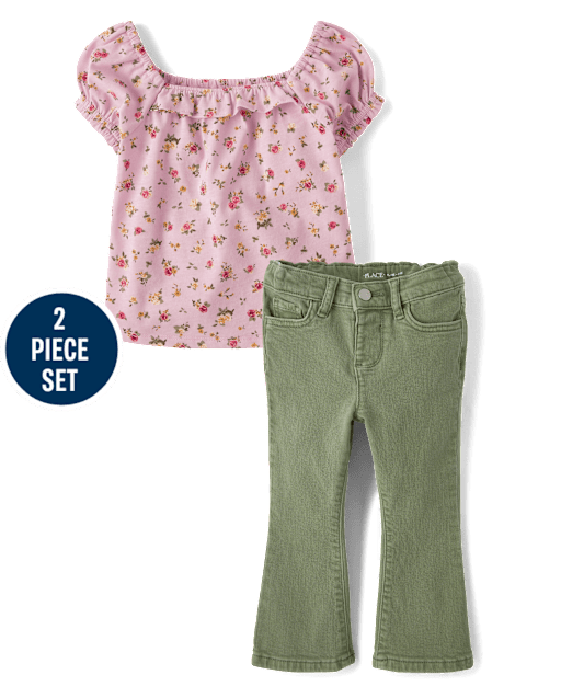 Toddler Girls Floral 2-Piece Outfit Set
