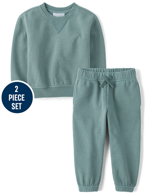 Baby And Toddler Garment Dyed Premium Fleece 2-Piece Outfit Set