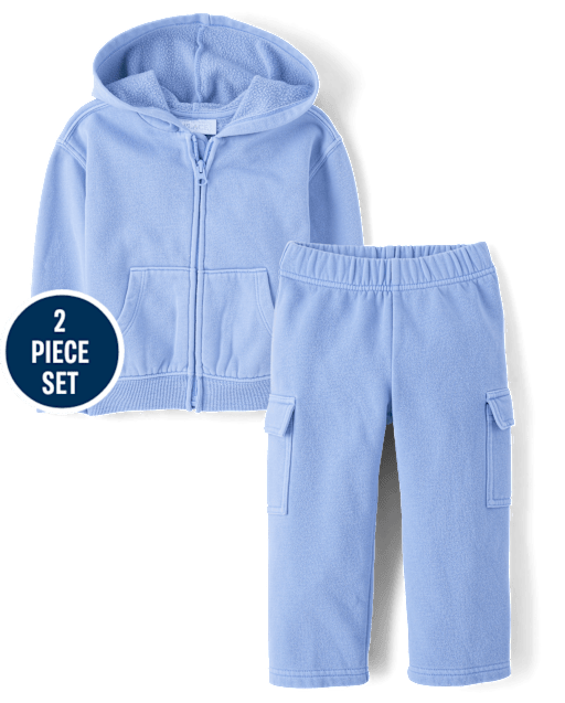 Baby And Toddler Garment Dyed Premium Fleece 2-Piece Outfit Set