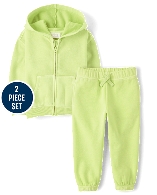 Baby And Toddler Garment Dyed Premium Fleece 2-Piece Outfit Set