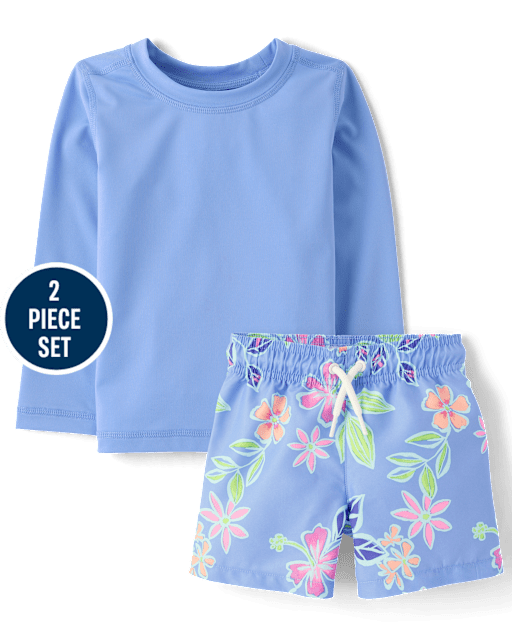 Baby And Toddler Boys Tropical Rashguard Swimsuit