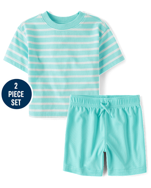 Baby And Toddler Boys Striped 2-Piece Outfit Set