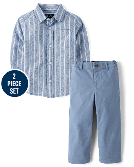 Baby And Toddler Boys Striped 2-Piece Outfit Set