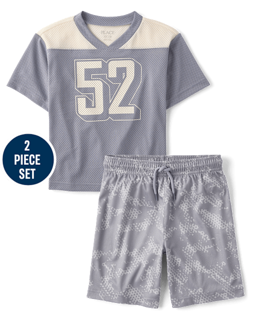 Kids Quick Dry Print Mesh 2-Piece Outfit Set