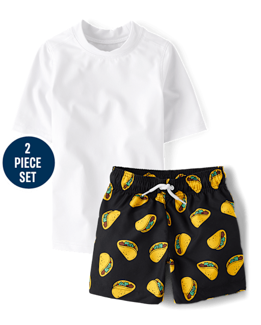 Boys Taco Rashguard 2-Piece Swimsuit