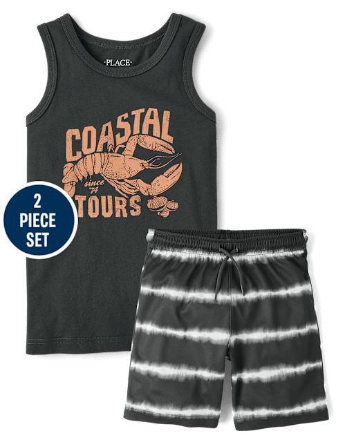 Boys Coastal Tours 2-Piece Outfit Set