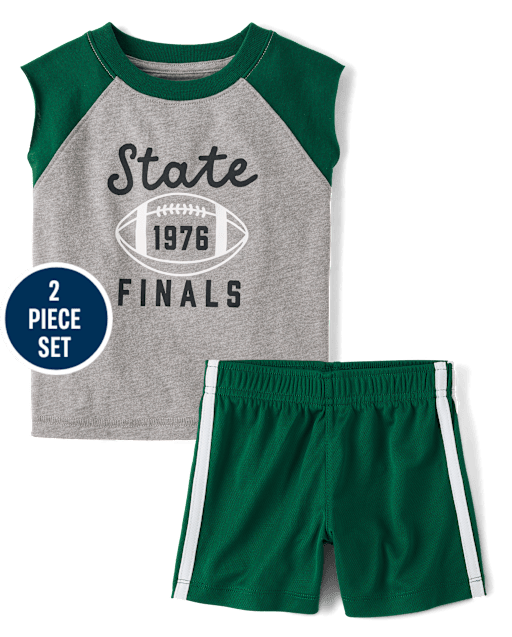 Baby And Toddler Boys Colorblock Varsity 2-Piece Outfit Set