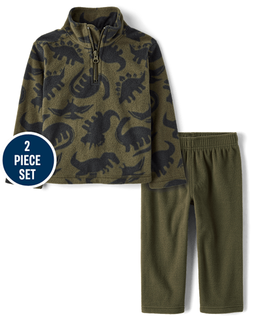 Toddler Boys Dino Microfleece 2-Piece Outfit Set