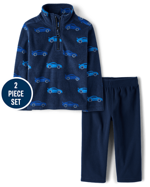 Toddler Boys Racecar Microfleece 2-Piece Outfit Set