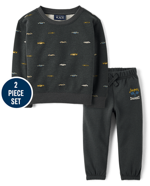 Baby And Toddler Boys Racecar Premium Fleece 2-Piece Outfit Set