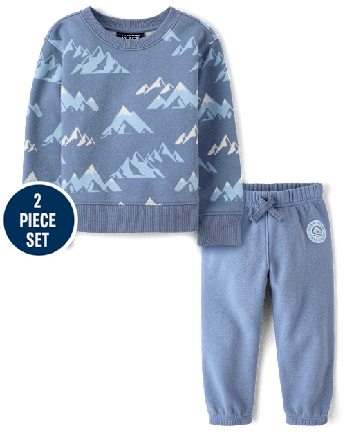 Toddler Boys Mountain Premium Fleece 2-Piece Outfit Set