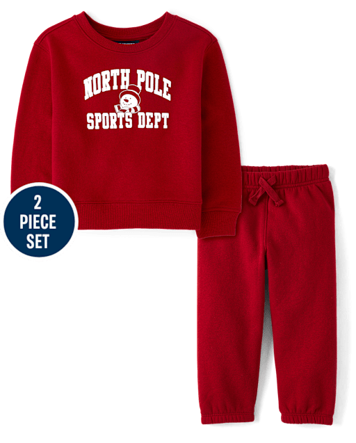 Toddler Boys Holiday Premium Fleece 2-Piece Outfit Set