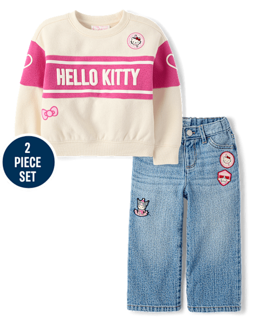 Toddler Girls Hello Kitty® And Friends Embroidered Patch 2-Piece Outfit Set