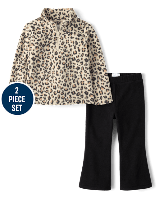 Toddler Girls Leopard Microfleece 2-Piece Outfit Set