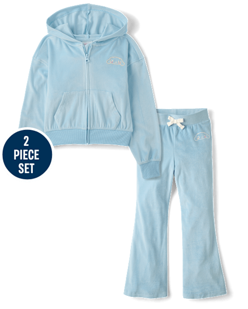 Girls Hello Kitty® Embroidered Velour 2-Piece Outfit Set