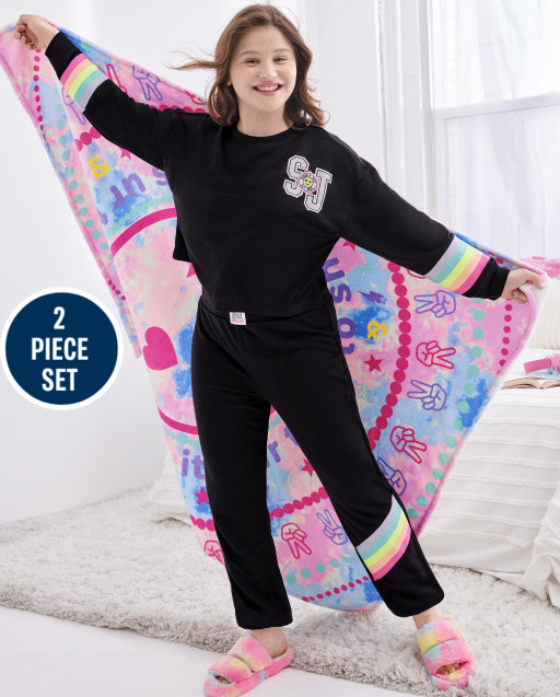 Conjunto de pijama de manga larga S&J Varsity para niñas adolescentes
