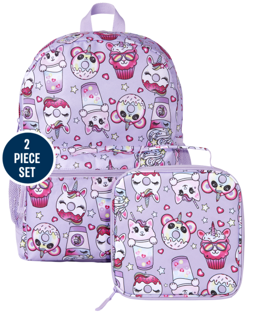 Girls Squishies Backpack And Lunchbox Set