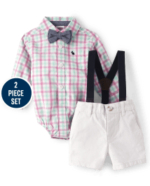 Baby Boys Dad And Me Long Sleeve Plaid Button Up Bodysuit And