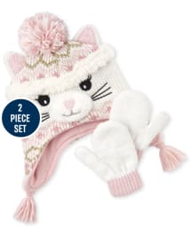 Toddler girl hat sales and mittens