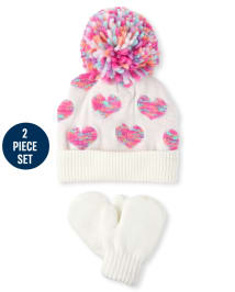 Toddler girl hat and mittens best sale