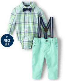 Baby Boys Dad And Me Plaid Poplin Outfit Set