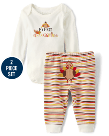 Unisex Baby First Thanksgiving 2-Piece Playwear Set