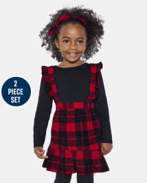 Toddler Girls Buffalo Plaid 2-Piece Outfit Set