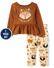 Toddler Girls Fox 2-Piece Outfit Set