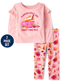 Toddler Girls Pumpkin Spice 2-Piece Outfit Set