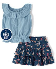 Toddler Girls Floral 2-Piece Outfit Set