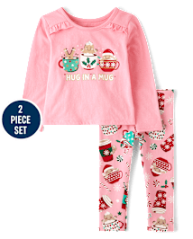tout-petit, fille de Noël Ensemble de tenue 2 pièces Mug